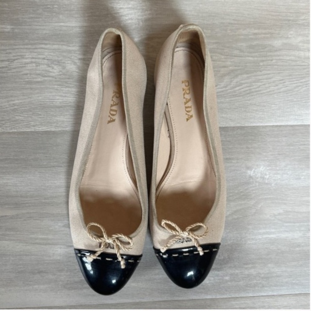 Prada Canvas Colorblock Pattern Flats - image 1